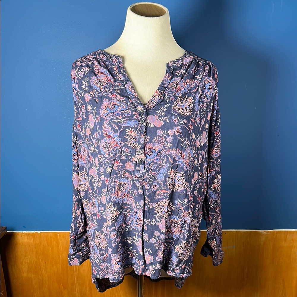 Floral Button-Up Blouse